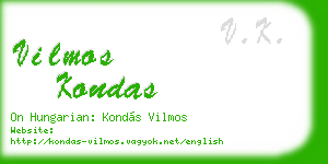 vilmos kondas business card